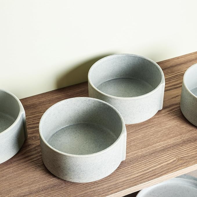 Stone Lain Bao 4-Piece Bowl Set Stoneware, Blue-Grey