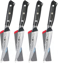 KYOKU Damascus Non-Serrated Steak Knives Set of 4 - Shogun Series - Japanese VG10 Steel - with Sheath & Case