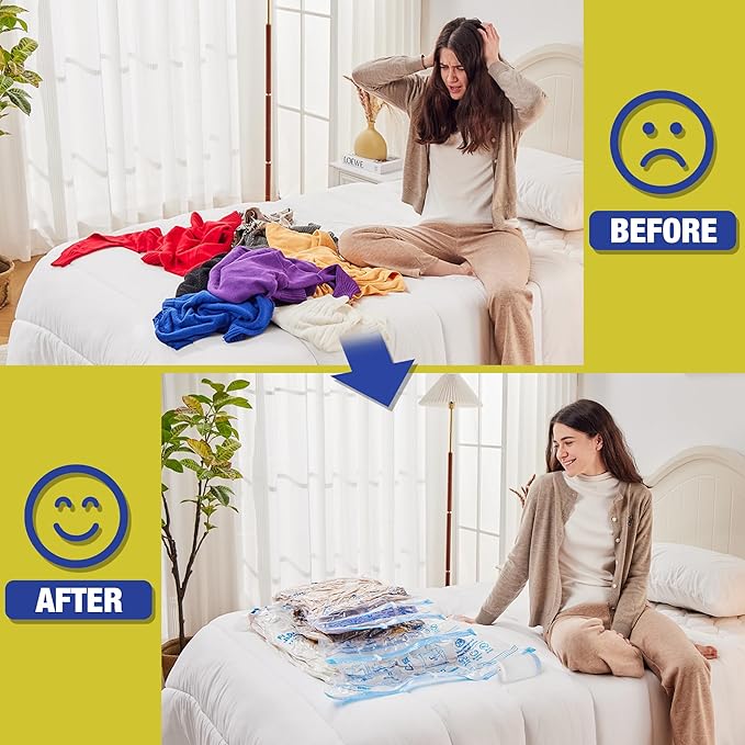 Travel Vacuum Bags with Electric Pump for Luggage and Suitcase, Vacuum Seal Compression Packing Bags for Clothes Clothing, Combo 18 Pack-BrightBean Baby