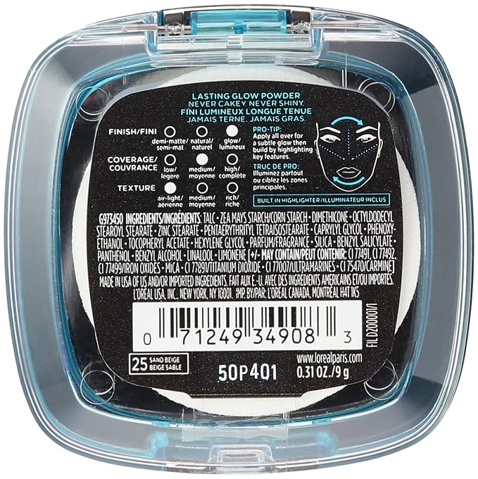 L'Oréal Paris Infallible Pro Glow Pressed Powder, Cocoa, 0.31 oz.-BrightBean Baby