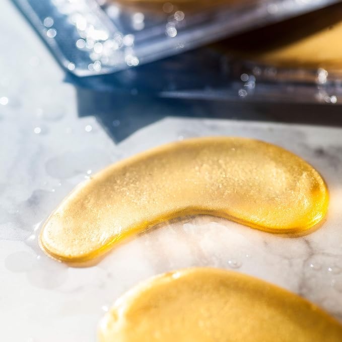 24k Gold Collagen Eye Mask: Hydrogel Under Eye Patches with Collagen & Hyaluronic Acid - Hydrating Under Eye Mask for Dark Circles, Puffy Eyes, & Under Eye Bags - Cooling Gel Treatment Pads - 15 Pairs-BrightBean Baby