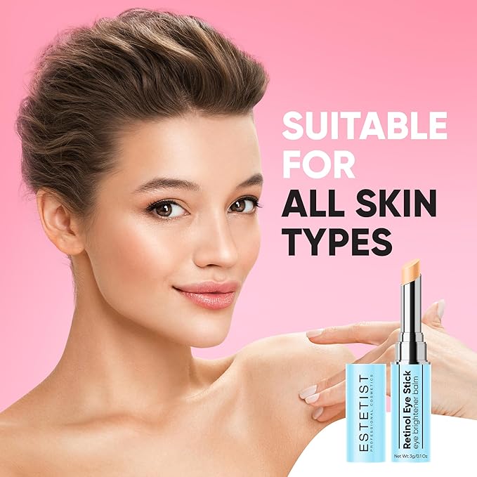 Retinol Eye Brightener Cream Stick, Vitamin C & E Enriched Under Eye Bags Care for Dark Circles, Puffiness & Anti-Aging, Hydrating Eye Balm for All Skin Types-BrightBean Baby