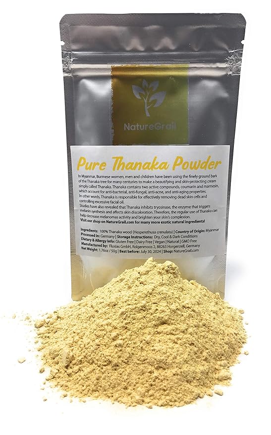 Pure Thanaka Powder - Tanaka From Thailand - Ingredients: 100% Thanaka Wood Powder (Hesperethusa Crenulata) - Net Weight: 1.76oz / 50g-BrightBean Baby