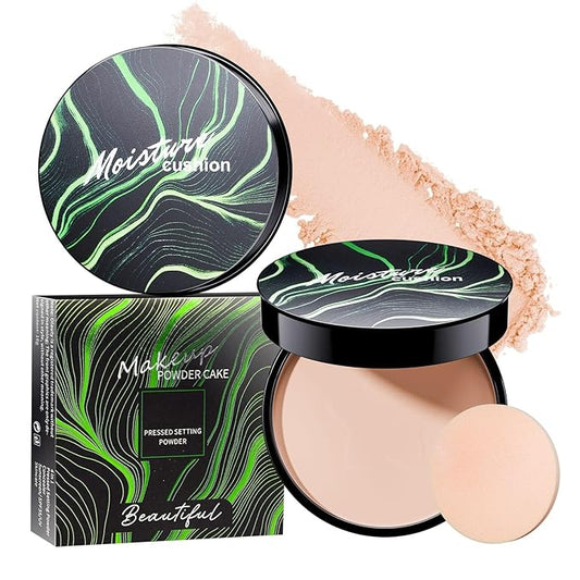 Face Setting Powder Makeup - Long-Lasting & Waterproof Pressed Powder, Blurs Fine Lines & Imperfections Powder Makeup, Smooth & Flawless, Poreless Matte Weightless for All Skin Types, Cruelty-free-BrightBean Baby