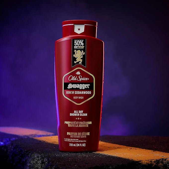 Old Spice Swagger Scent of Confidence, Body Wash for Men, 24 fl oz (Pack of 4)-BrightBean Baby