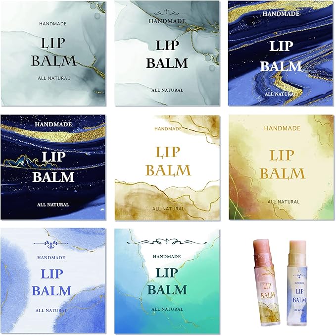 CRASPIRE Lip Balm Labels 80pcs Homemade Lip Balm Labels 2” Clear Lip Balm Labels for Tubes Printable Waterproof Lip Balm Stickers Labels for Lip Balm Handcream Candle Container（Phnom Penh Quicksand）-BrightBean Baby