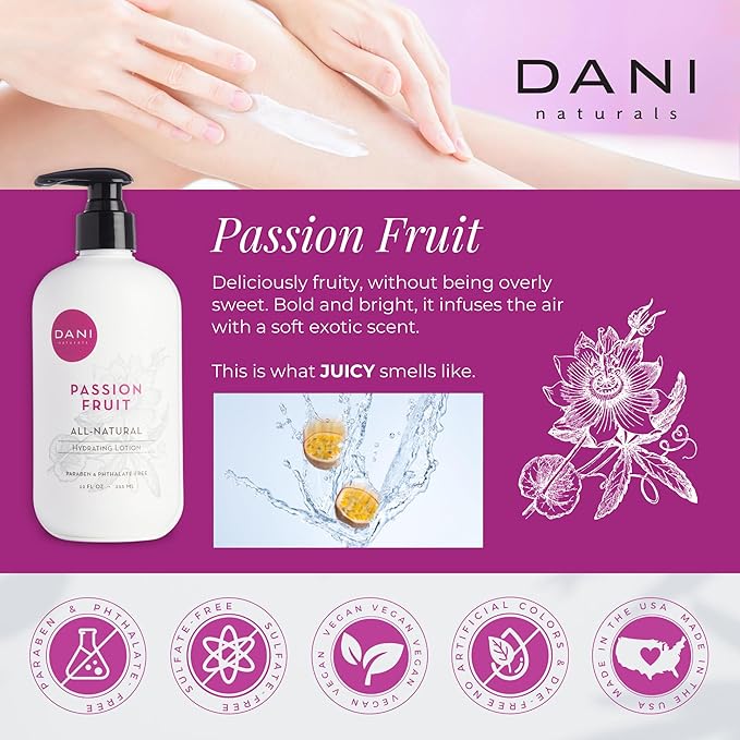 Naturals Hand & Body Lotion - Juicy Passion Fruit Scented, Deep Hydration for Dry & Dull Skin with Shea Butter, Aloe Vera & Vitamin E, Vegan, Paraben-Free, 12 Oz-BrightBean Baby
