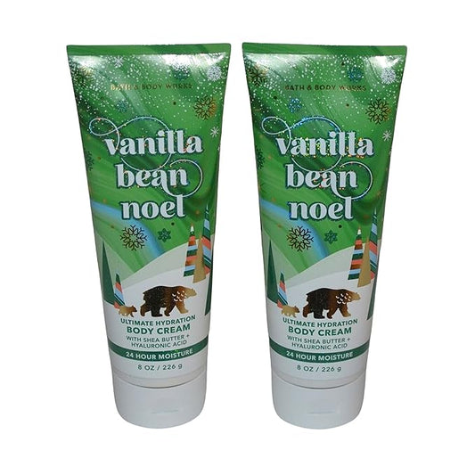 Bath & Body Works Ultimate Hydration Body Cream Pack of 2 (Vanilla Bean Noel),8.0 fluid_ounces-BrightBean Baby
