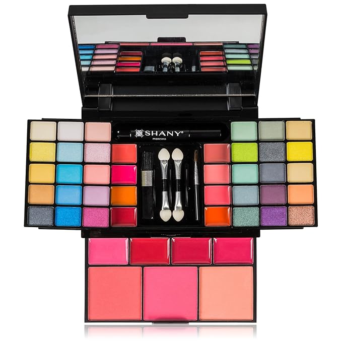 SHANY 'Fix Me Up' Makeup Kit - Compact Travel Makeup Portable Giftable Adult and Teen Makeup Set Eye Shadows, Lip Colors, Blushes, and Applicators-BrightBean Baby