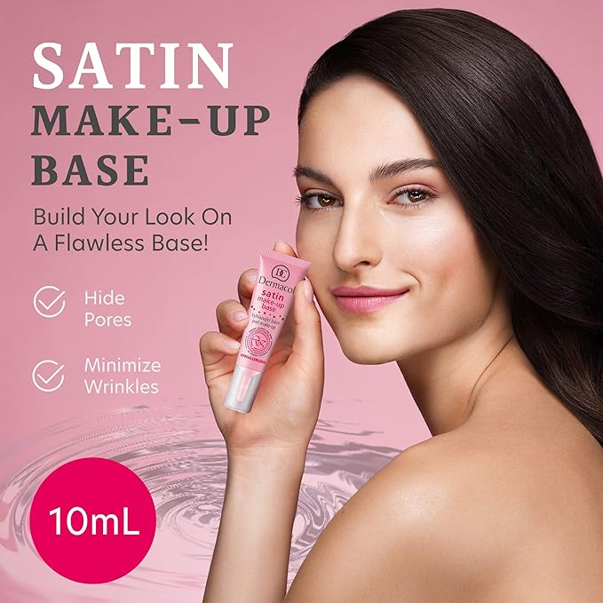Dermacol - Satin Makeup Base, Matte Face Primer for Wrinkles and Pores, Transparent Makeup Primer for Oily Skin & Dry and Combination Skin, Easy to Blend Pore Filling Primer, No Preservatives, 10 mL-BrightBean Baby