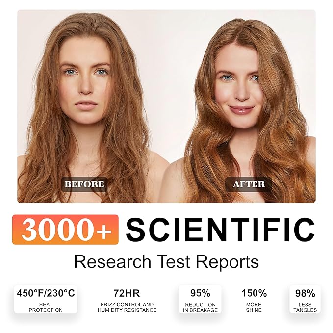 24K Gold Hair Oil, Repair Shine Serum with Coconut, Argan & Olive Oils - Heat Protectant and Frizz Control - Vegan, Lightweight Leave-In Treatment for Dry Damaged Hair (2.02 Fl Oz (Pack of 1))-BrightBean Baby