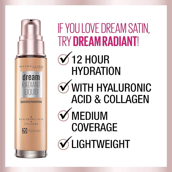 Maybelline New York Dream Satin Liquid Foundation (Dream Liquid Mousse Foundation), Nude, 1 fl. oz.-BrightBean Baby