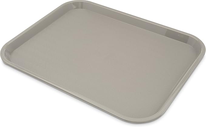 Carlisle FoodService Products Cafe Plastic Fast Food Tray, 14" x 18", Gray, (Pack of 12)