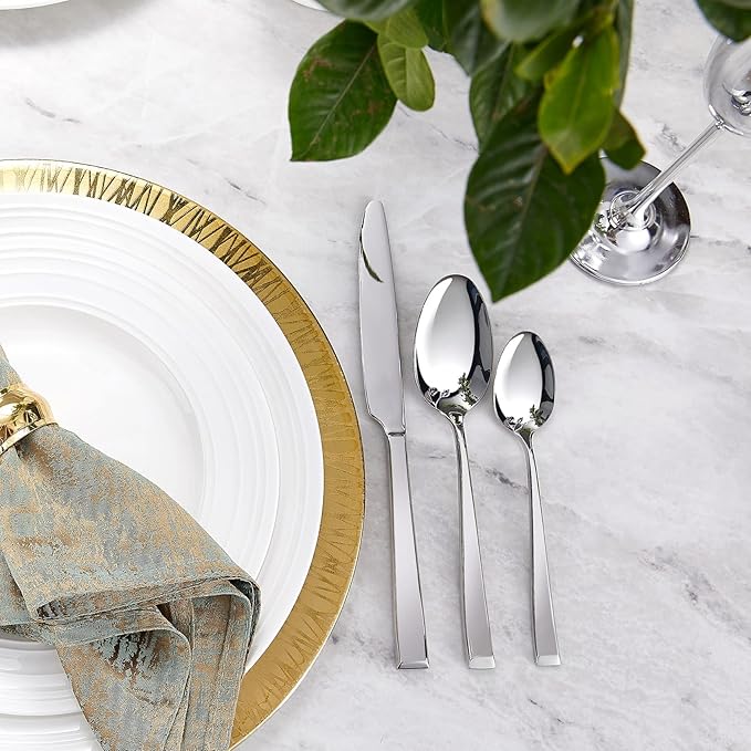 KEAWELL Premium Imperial 4-Piece 7.6 inch Spoon Set – Heavy Duty 18/10 Stainless Steel Flatware with Smooth Rounded Edges, Dishwasher Safe for Sophisticated Dining (4, Dinner Spoons)