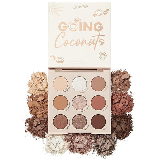 Colourpop Going Coconuts Eyeshadow Palette - Cool-Toned Neutral Eyeshadow Palette with Ultra-Velvety and Silky Finishes - High-Pigment Eye Makeup with a Long-Wearing Formula (0.3 oz)-BrightBean Baby