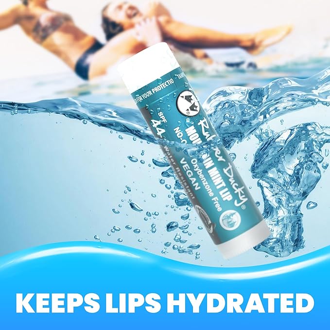 Rubber Ducky | Lip Sunscreen, Lip Balm with SPF 44, Waterproof Sunscreen Lip Balm | Vegan, Untinted, Mint Flavor, with Vitamin E | All Season - Broad Spectrum Sunscreen for Lips-BrightBean Baby