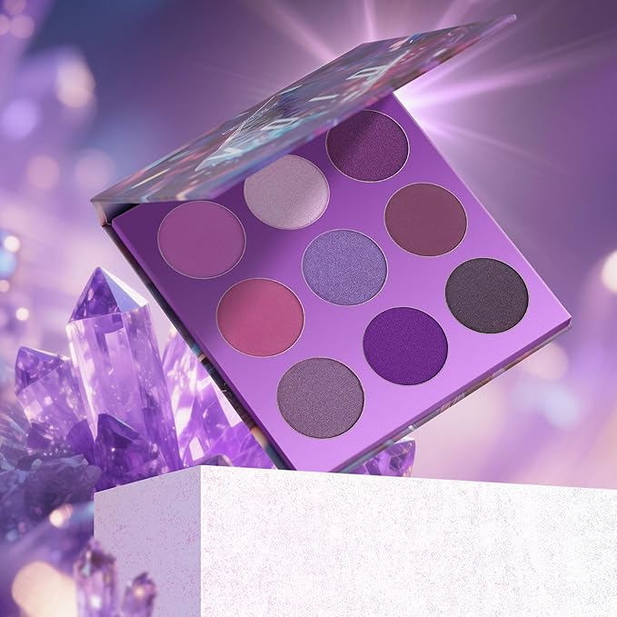 docolor Eyeshadow 9 Colors Purple Eyeshadow Palette High Pigmented Blendable Matte & Glitter Shimmer Finishes, Long Lasting Mauve Eye Makeup for Christmas Party Music Festivals-BrightBean Baby