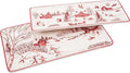 Bico Toile De Jouy Winter Wonderland Ceramic 14 inch Rectangular Serving Platter, Set of 2, for Serving Salad, Pasta, Cheese, Ham, Appetizer, Microwave & Dishwasher Safe