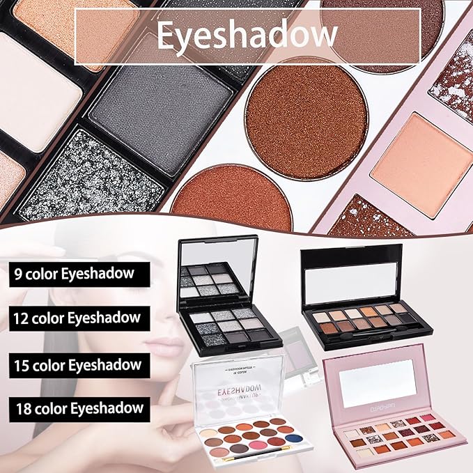 All In One Makeup Kit, Travel Makeup Kit, Makeup Kit for Women Full Kit, Makeup Gift Set for Women & Girls, Includes Foundation Eyeshadow Palette Lipstick Eyeliner Mascara Cosmetic Brush Set-BrightBean Baby