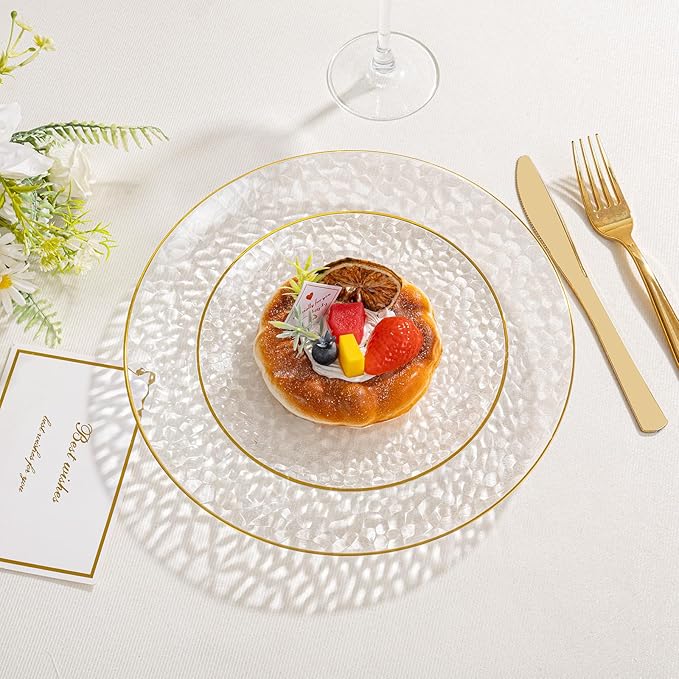 SUT 600PCS Gold Plastic Silverware, Plastic Silverware heavy duty, Disposable Cutlery, 200 Forks,200 Spoons, 200 Knives for Party