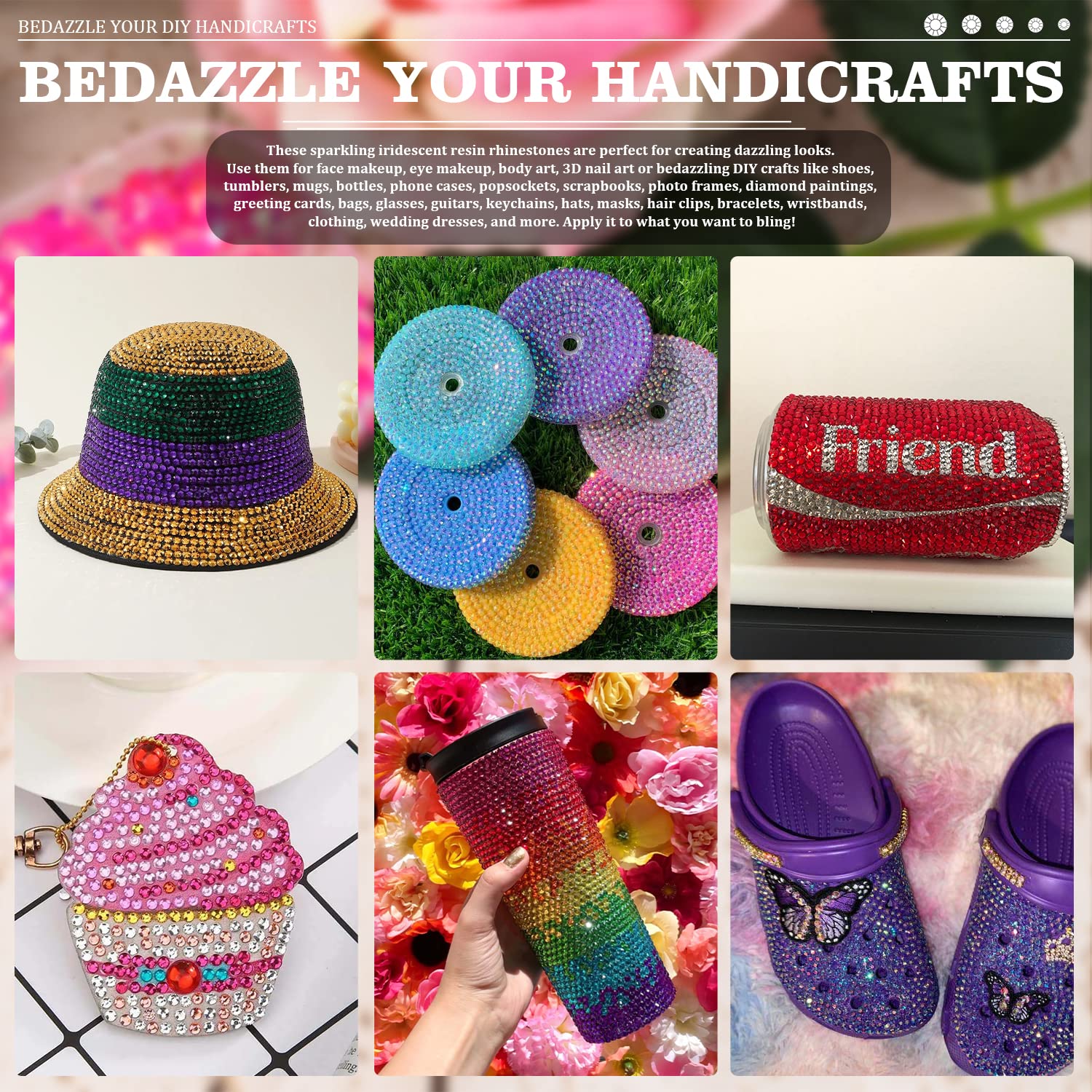 7000PCS Resin Rhinestones with Tweezers for Crafting, 2/3/4/5/6mm Flatback Jelly Rhinestones, 4 Box Sky Blue AB Non Hotfix Crystal Gems for DIY Crafts Mugs Tumblers Clothes Makeup Nail-BrightBean Baby