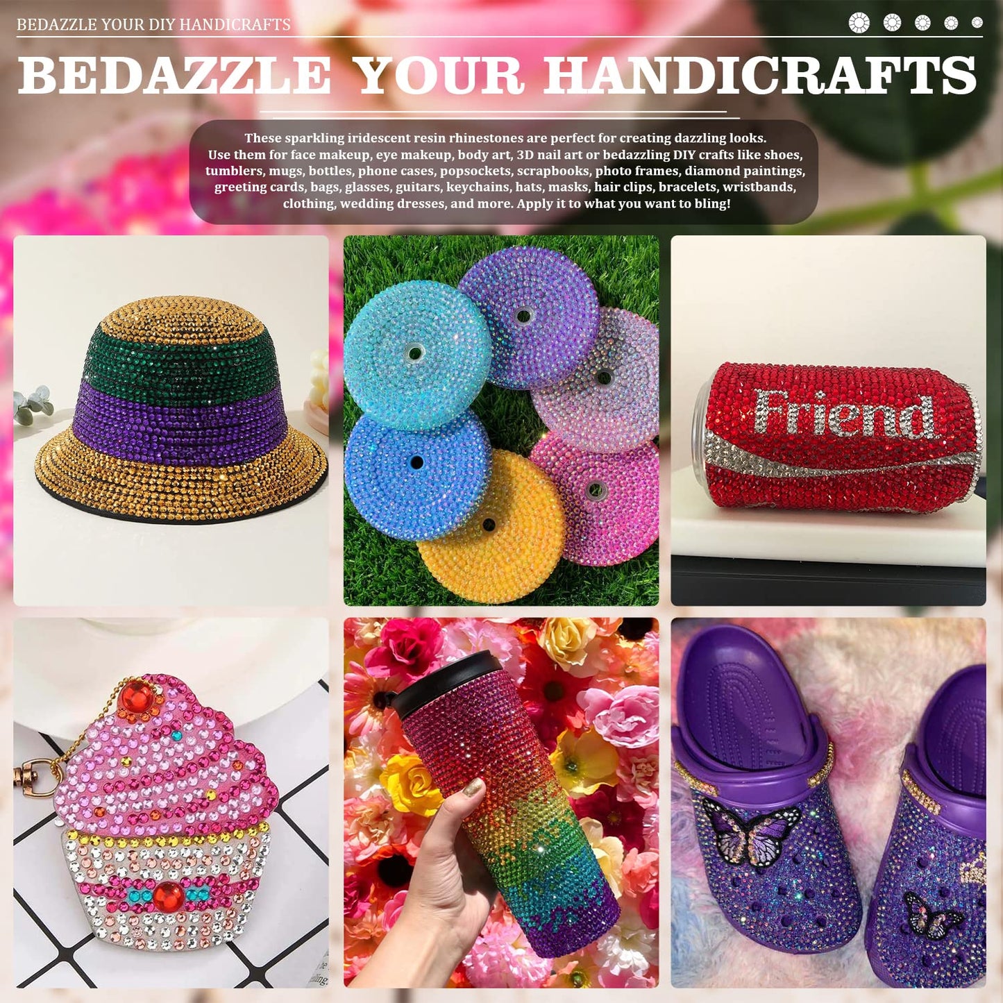 7000PCS Resin Rhinestones with Tweezers for Crafting, 2/3/4/5/6mm Flatback Jelly Rhinestones, 4 Box Dark Purple AB Non Hotfix Crystal Gems for DIY Crafts Mugs Tumblers Clothes Makeup Nail-BrightBean Baby