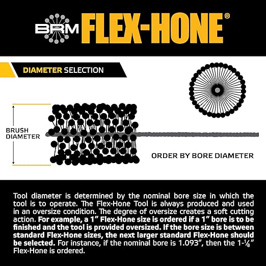 Brush Research BC11420 FLEX-HONE®, 1-1/4" (31.8mm) Diameter, 20 Grit, Silicon Carbide, for Mild Steel, Stainless Steel, Cast Iron and Softer Ferrous Materials