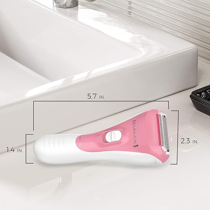 Remington WDF4821US Smooth & Silky Electric Shaver for Women, 3-Blade Cordless Foil Shaver and Bikini Trimmer for Wet or Dry Use, Pink-BrightBean Baby