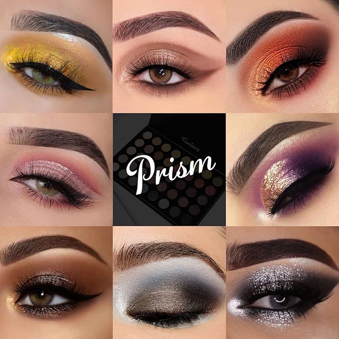 Professional Neutral Smokey Eyeshadow Makeup Palette, Matte Shimmer Metallic Black Grey Dark Goth Eye Shadows for Halloween, Pigmented Warm Smoky Naked Nude Rosy Gold Brown Pallet Daily Make Up Kit-BrightBean Baby