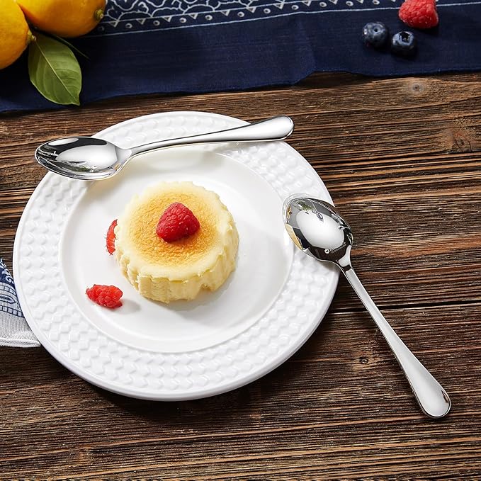 KEAWELL Premium Verona 4-Piece 5.9 inch Spoon Set – 18/10 Stainless Steel, Heavy-Duty Mirror-Finished Flatware for Daily Meals, Hosting and Special Occasions (4, Small Spoons)