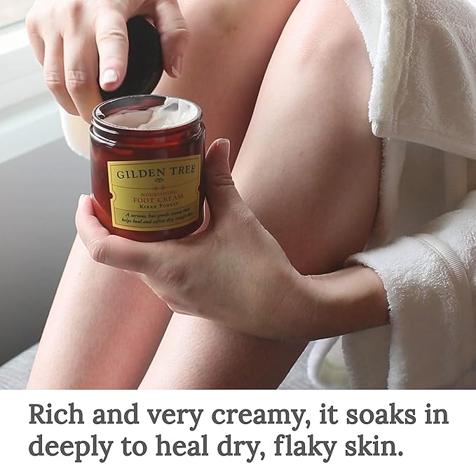 GILDEN TREE Nourishing Foot Cream with Organic Aloe Vera and Shea Butter, 8 ounce jar, Heals Dry Skin, Cracked Heels, Calluses and Softens Rough, Flaky Dead Skin-BrightBean Baby