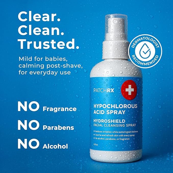 Hypochlorous Acid Spray (8oz, Reduces Acne), Targets Bacteria - HOCL Facial Cleanser Acne Spray for Face, Body, Eczema, Pimples, Breakouts & Overall Skin Recovery (Reduces Redness)-BrightBean Baby