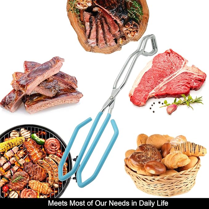 Scissor Cooking Tongs 11-Inch Stainless Steel Scissor Style Tongs, Set of 2