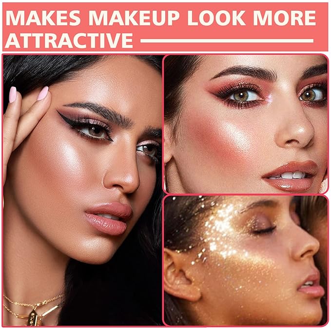 3PCS Polvo De Hadas Highlighter Glitter Stick Body Glitter Shimmer Face Brightening Highlighter Contour Powder Makeup Stick Face Blusher Fairy Glitter Highlighter Makeup - Blue,Yellow,Purple-BrightBean Baby