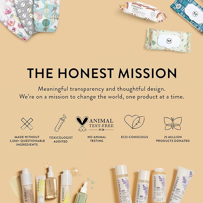 The Honest Company New Mama Care Essentials Gift Set | Hospital Bag Must Haves | Travel Size Nip Balm (0.5 oz), Glow On Body Cream (1 oz), Gotta Glow Face Wash (1.75 fl oz), Reusable Pouch-BrightBean Baby