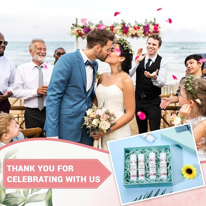 48 Pack SPF 30 Sunscreen Lip Balms Bulk Thank You for Celebrating with Us Sunscreen Care Lip Balm Sticks Wedding Party Favor Baby Bridal Shower Party Supplies Thank You Gifts for Guest-BrightBean Baby