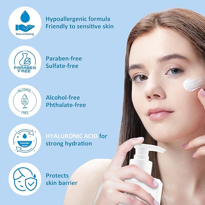 5 Step Skin Care Set, Large 17.6 Fl oz, All with Hyaluronic Acid Facial Skin Care Products, Makeup Remover, Cleanser, Toner, Serum, Lotion, Hydrating & Protect Skin, Sulfates & Paraben-Free-BrightBean Baby