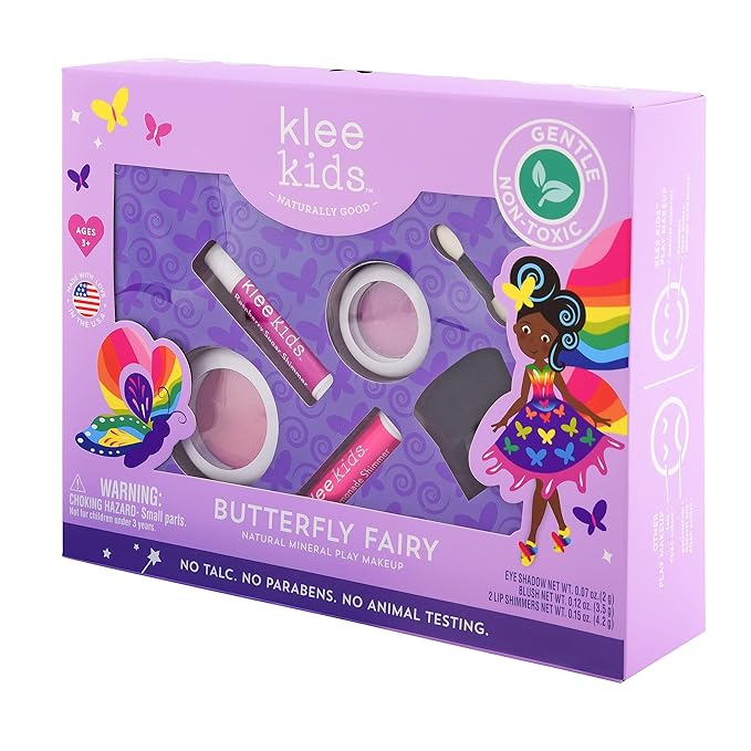 Klee Naturals Luna Star Naturals Klee Kids 4 PC Makeup Up Kits with Compacts (Butterfly Fairy)-BrightBean Baby