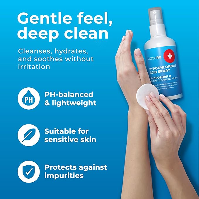 Hypochlorous Acid Spray (8oz, Reduces Acne), Targets Bacteria - HOCL Facial Cleanser Acne Spray for Face, Body, Eczema, Pimples, Breakouts & Overall Skin Recovery (Reduces Redness)-BrightBean Baby