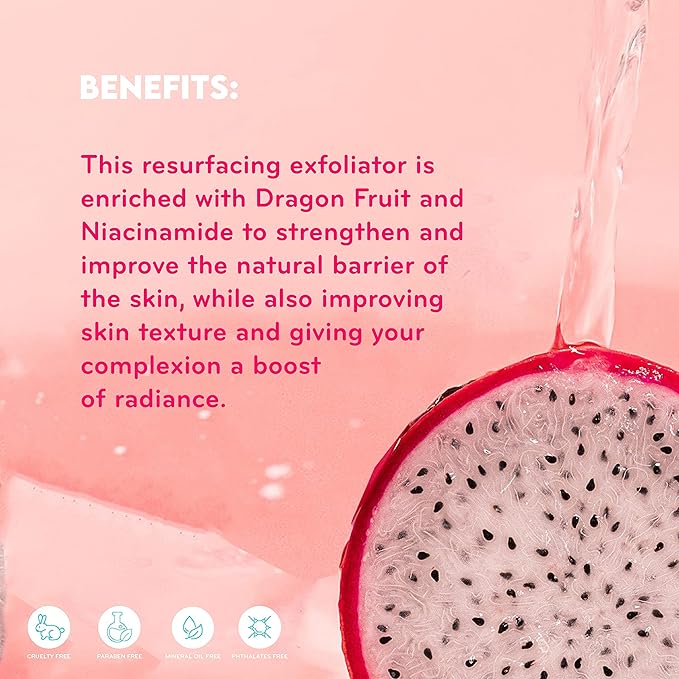pürlisse Dragonfruit + Niacinamide Face Exfoliator Scrub - Exfoliating Face Wash for Radiance & Improved Texture - Strengthens Skin Barrier, Reduces Blemishes & Fights Signs of Aging (1.7 Fl oz)-BrightBean Baby