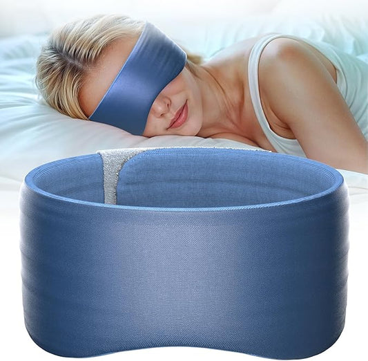 Sleep Mask, Eye Mask for Sleeping, Upgrade Ultra-Soft Blackout Eye Cover for Women Men, Wider Adjustable Strap for Side Sleeper, Travel, Nap, Yoga, Relief Eye, Blue-BrightBean Baby