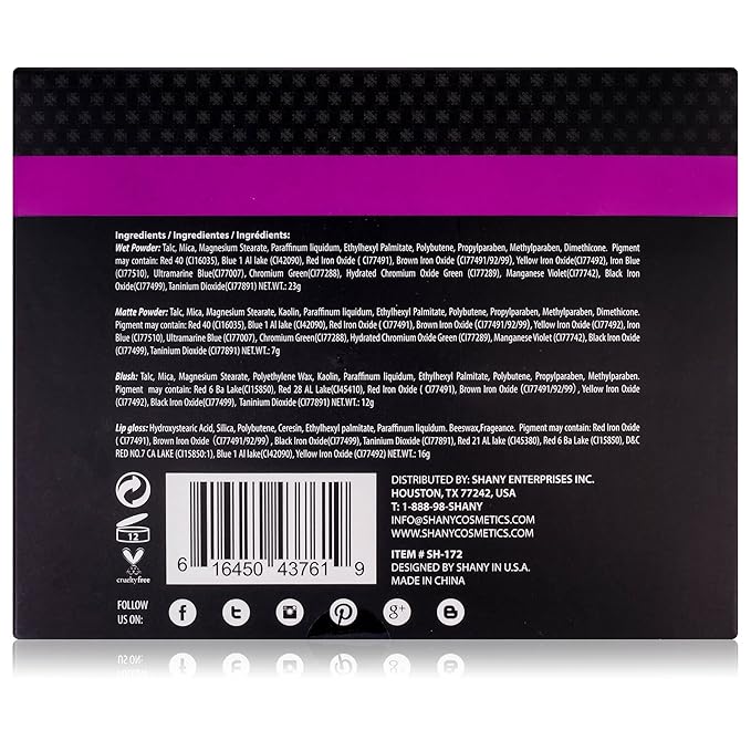 SHANY 'Fix Me Up' Makeup Kit - Compact Travel Makeup Portable Giftable Adult and Teen Makeup Set Eye Shadows, Lip Colors, Blushes, and Applicators-BrightBean Baby