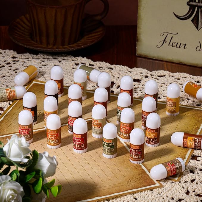 10 Pcs Mini Sunscreen Lip Balms Bulk SPF 30 Lip Balm Sticks Favors with Sunscreen SPF Employee Staff Appreciation Gifts Bulk Team Coworkers Christmas Party Gifts for Travel Beach-BrightBean Baby
