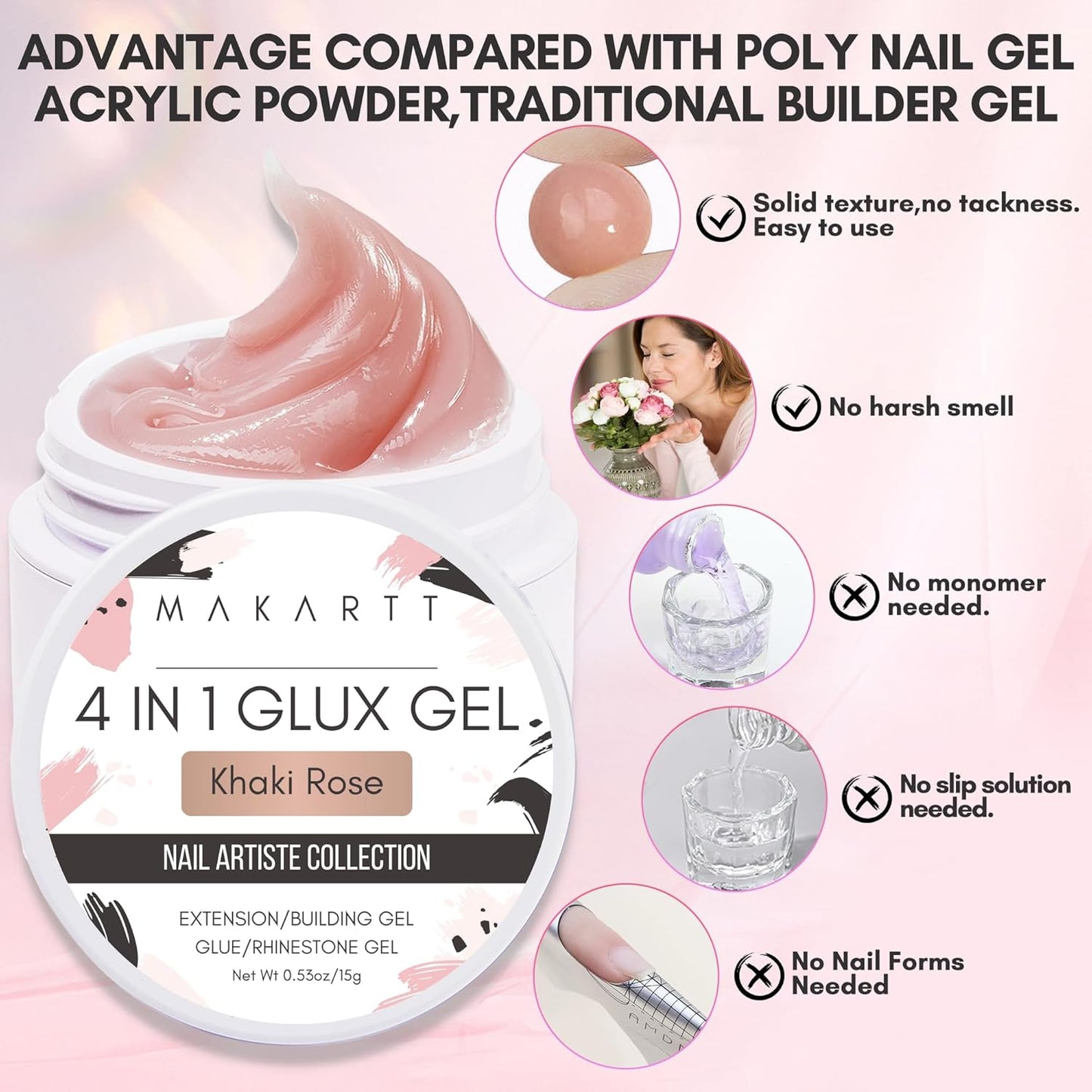Makartt 3D Nail Gel Art: 3D Sculpting Gel Carving DIY Manicure,Solid Gels Builder for Nails Starter Kit, Clear Nude Pink 4 Colors for Extension, Molding Hard Gels with Silicone Molds Sculpture Brush-BrightBean Baby