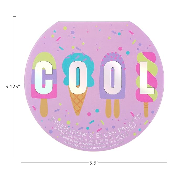 Expressions Cool Glisten & Glitter Makeup Palette 10 Color Eyeshadow Palette & Blush Makeup Novelty Beauty Set, Fold Out Compact with Mirror, Cute Makeup Kit Gifts - Washable, Non-Toxic-BrightBean Baby