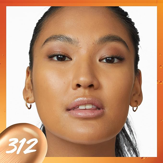 Maybelline Super Stay Up to 24HR Skin Tint, Radiant Light-to-Medium Coverage Foundation, Makeup Infused With Vitamin C, 312, 1 Count-BrightBean Baby
