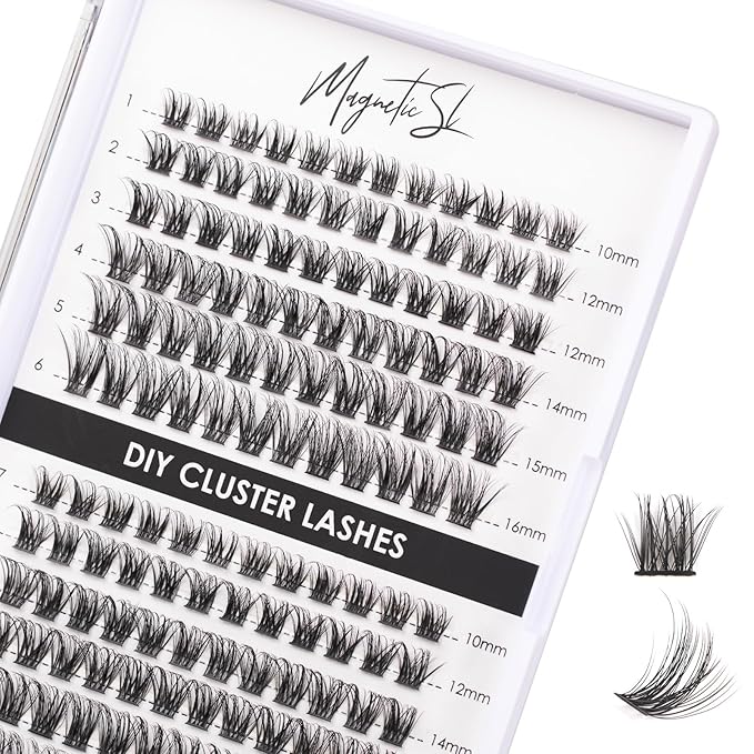 Lash Clusters 144 Pcs Individual Lashes Clusters Eyelash Extensions False Eyelashes DIY Lash Extension Reusable False Eyelashes Natural Look Mix 10-16mm C D Curl-DM06-BrightBean Baby