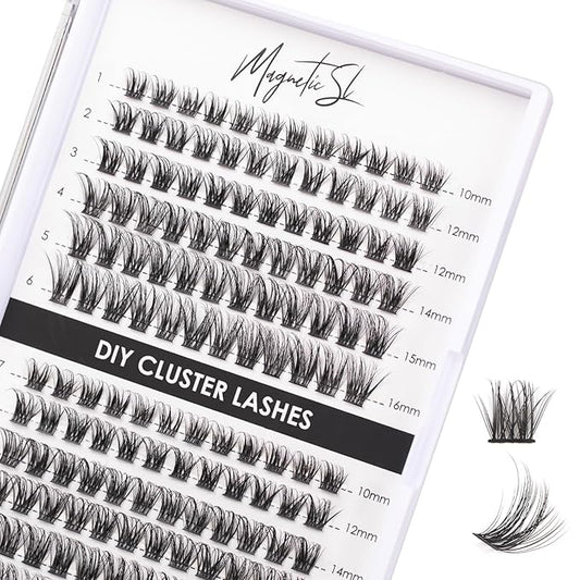 Lash Clusters 144 Pcs Individual Lashes Clusters Eyelash Extensions False Eyelashes DIY Lash Extension Reusable False Eyelashes Natural Look Mix 10-16mm C D Curl-DM06-BrightBean Baby