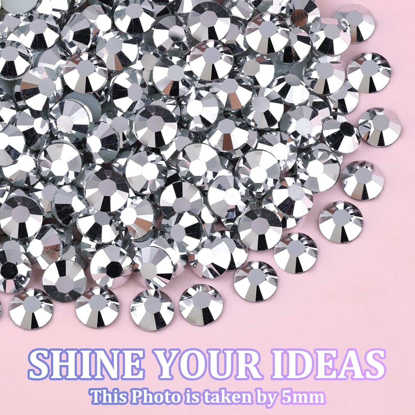 25000Pcs Resin Rhinestones with Tweezers for Crafting, Silver 2-6mm Mixed Sizes Non Hotfix Flatback Gems, Bedazzling Crystal for DIY Craft Clothing Mugs Tumblers Shoes Fabric Decor Nail Art-BrightBean Baby