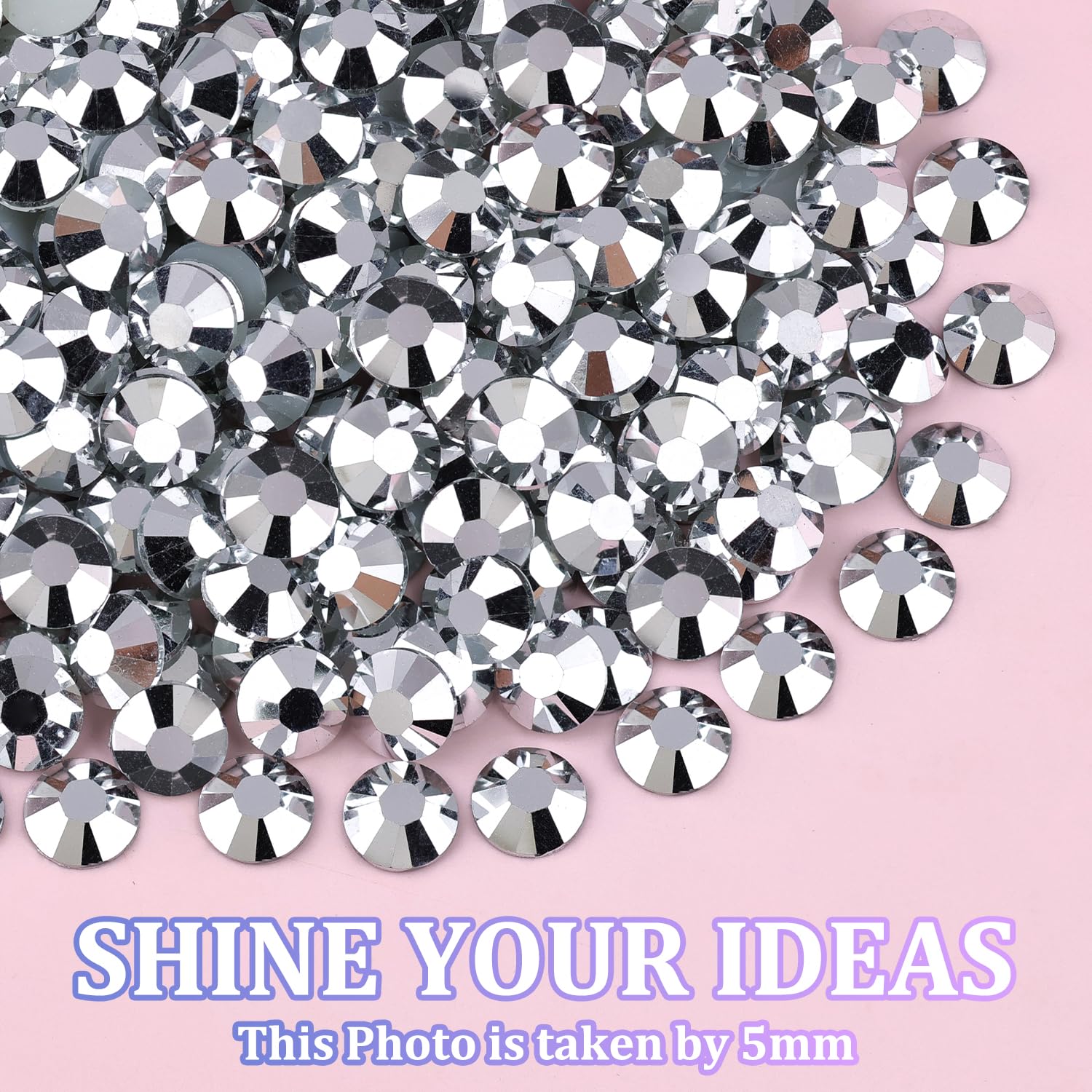 25000Pcs Resin Rhinestones with Tweezers for Crafting, Silver 2-6mm Mixed Sizes Non Hotfix Flatback Gems, Bedazzling Crystal for DIY Craft Clothing Mugs Tumblers Shoes Fabric Decor Nail Art-BrightBean Baby